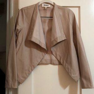 BB Dakota Peppin Vegan Leather Drape Front Jacket